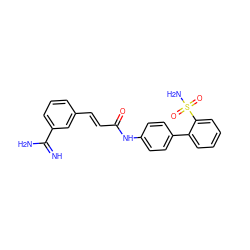 N=C(N)c1cccc(/C=C/C(=O)Nc2ccc(-c3ccccc3S(N)(=O)=O)cc2)c1 ZINC000012355107