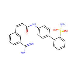 N=C(N)c1cccc(/C=C\C(=O)Nc2ccc(-c3ccccc3S(N)(=O)=O)cc2)c1 ZINC000029312306