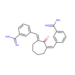 N=C(N)c1cccc(/C=C2/CCCC/C(=C\c3cccc(C(=N)N)c3)C2=O)c1 ZINC000013781056