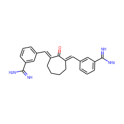 N=C(N)c1cccc(/C=C2\CCCC/C(=C\c3cccc(C(=N)N)c3)C2=O)c1 ZINC000013781055