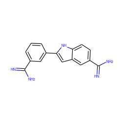 N=C(N)c1cccc(-c2cc3cc(C(=N)N)ccc3[nH]2)c1 ZINC000027878428