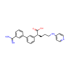 N=C(N)c1cccc(-c2cccc([C@H](CCCNc3ccncc3)C(=O)O)c2)c1 ZINC000003815585