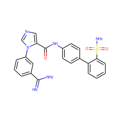 N=C(N)c1cccc(-n2cncc2C(=O)Nc2ccc(-c3ccccc3S(N)(=O)=O)cc2)c1 ZINC000027729481