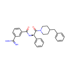 N=C(N)c1cccc(C(=O)N[C@@H](C(=O)N2CCC(Cc3ccccc3)CC2)c2ccccc2)c1 ZINC000027849336