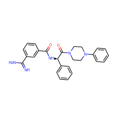 N=C(N)c1cccc(C(=O)N[C@@H](C(=O)N2CCN(c3ccccc3)CC2)c2ccccc2)c1 ZINC000027849064