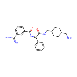 N=C(N)c1cccc(C(=O)N[C@@H](C(=O)NCC2CCC(CN)CC2)c2ccccc2)c1 ZINC000013558697