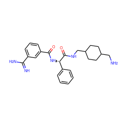 N=C(N)c1cccc(C(=O)N[C@H](C(=O)NCC2CCC(CN)CC2)c2ccccc2)c1 ZINC000027851511