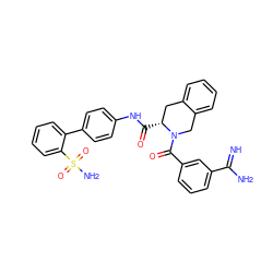 N=C(N)c1cccc(C(=O)N2Cc3ccccc3C[C@H]2C(=O)Nc2ccc(-c3ccccc3S(N)(=O)=O)cc2)c1 ZINC000026736821