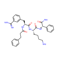 N=C(N)c1cccc(C[C@H](NC(=O)CCc2ccccc2)C(=O)N[C@@H](CCCCN)C(=O)N[C@H](C(N)=O)c2ccccc2)c1 ZINC000473151563