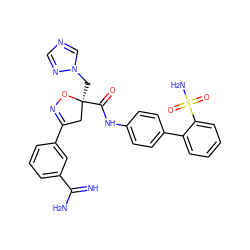 N=C(N)c1cccc(C2=NO[C@@](Cn3cncn3)(C(=O)Nc3ccc(-c4ccccc4S(N)(=O)=O)cc3)C2)c1 ZINC000026665367