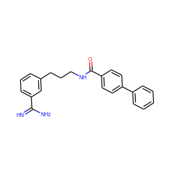 N=C(N)c1cccc(CCCNC(=O)c2ccc(-c3ccccc3)cc2)c1 ZINC000026291155