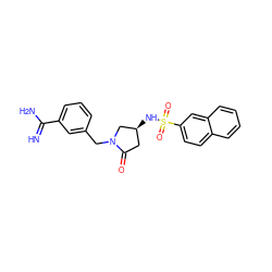 N=C(N)c1cccc(CN2C[C@@H](NS(=O)(=O)c3ccc4ccccc4c3)CC2=O)c1 ZINC000012355110