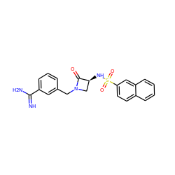 N=C(N)c1cccc(CN2C[C@H](NS(=O)(=O)c3ccc4ccccc4c3)C2=O)c1 ZINC000012355033