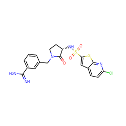 N=C(N)c1cccc(CN2CC[C@H](NS(=O)(=O)c3cc4ccc(Cl)nc4s3)C2=O)c1 ZINC000026656040