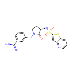 N=C(N)c1cccc(CN2CC[C@H](NS(=O)(=O)c3cc4ncccc4s3)C2=O)c1 ZINC000026571705