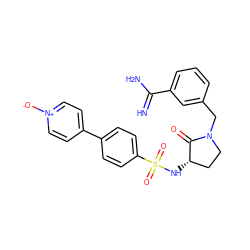 N=C(N)c1cccc(CN2CC[C@H](NS(=O)(=O)c3ccc(-c4cc[n+]([O-])cc4)cc3)C2=O)c1 ZINC000013800331