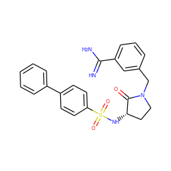 N=C(N)c1cccc(CN2CC[C@H](NS(=O)(=O)c3ccc(-c4ccccc4)cc3)C2=O)c1 ZINC000012355223