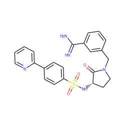 N=C(N)c1cccc(CN2CC[C@H](NS(=O)(=O)c3ccc(-c4ccccn4)cc3)C2=O)c1 ZINC000013800321