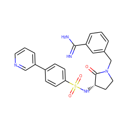 N=C(N)c1cccc(CN2CC[C@H](NS(=O)(=O)c3ccc(-c4cccnc4)cc3)C2=O)c1 ZINC000013800325