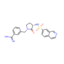 N=C(N)c1cccc(CN2CC[C@H](NS(=O)(=O)c3ccc4ccncc4c3)C2=O)c1 ZINC000026658648