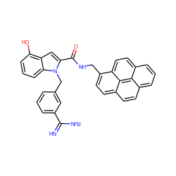 N=C(N)c1cccc(Cn2c(C(=O)NCc3ccc4ccc5cccc6ccc3c4c56)cc3c(O)cccc32)c1 ZINC000013474335