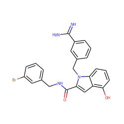 N=C(N)c1cccc(Cn2c(C(=O)NCc3cccc(Br)c3)cc3c(O)cccc32)c1 ZINC000003831880