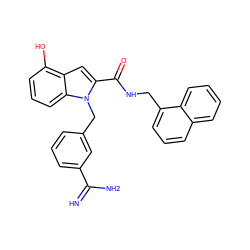 N=C(N)c1cccc(Cn2c(C(=O)NCc3cccc4ccccc34)cc3c(O)cccc32)c1 ZINC000003831860