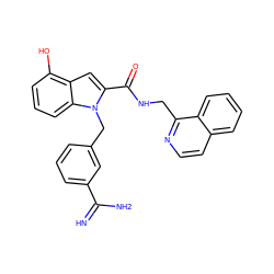 N=C(N)c1cccc(Cn2c(C(=O)NCc3nccc4ccccc34)cc3c(O)cccc32)c1 ZINC000003831856