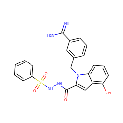 N=C(N)c1cccc(Cn2c(C(=O)NNS(=O)(=O)c3ccccc3)cc3c(O)cccc32)c1 ZINC000013474334