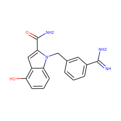 N=C(N)c1cccc(Cn2c(C(N)=O)cc3c(O)cccc32)c1 ZINC000003831893