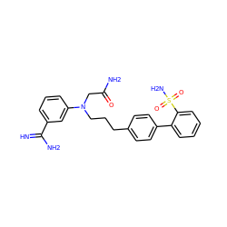 N=C(N)c1cccc(N(CCCc2ccc(-c3ccccc3S(N)(=O)=O)cc2)CC(N)=O)c1 ZINC000026847185