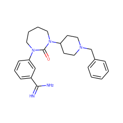 N=C(N)c1cccc(N2CCCCN(C3CCN(Cc4ccccc4)CC3)C2=O)c1 ZINC000026653598