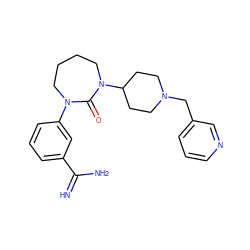 N=C(N)c1cccc(N2CCCCN(C3CCN(Cc4cccnc4)CC3)C2=O)c1 ZINC000026830194