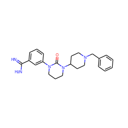 N=C(N)c1cccc(N2CCCN(C3CCN(Cc4ccccc4)CC3)C2=O)c1 ZINC000026648646