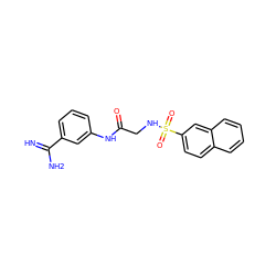 N=C(N)c1cccc(NC(=O)CNS(=O)(=O)c2ccc3ccccc3c2)c1 ZINC000095566162