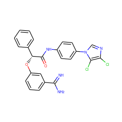 N=C(N)c1cccc(O[C@@H](C(=O)Nc2ccc(-n3cnc(Cl)c3Cl)cc2)c2ccccc2)c1 ZINC000026385283