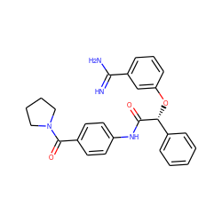 N=C(N)c1cccc(O[C@@H](C(=O)Nc2ccc(C(=O)N3CCCC3)cc2)c2ccccc2)c1 ZINC000026377572