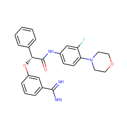 N=C(N)c1cccc(O[C@@H](C(=O)Nc2ccc(N3CCOCC3)c(F)c2)c2ccccc2)c1 ZINC000026391620