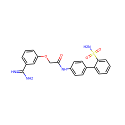 N=C(N)c1cccc(OCC(=O)Nc2ccc(-c3ccccc3S(N)(=O)=O)cc2)c1 ZINC000001549840