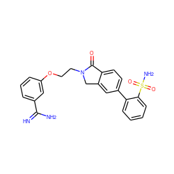 N=C(N)c1cccc(OCCN2Cc3cc(-c4ccccc4S(N)(=O)=O)ccc3C2=O)c1 ZINC000001489342