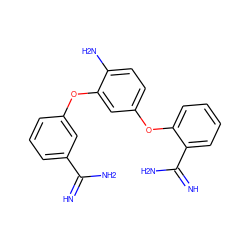 N=C(N)c1cccc(Oc2cc(Oc3ccccc3C(=N)N)ccc2N)c1 ZINC000029465281