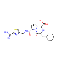 N=C(N)c1nc(CNC(=O)[C@@H]2C=CCN2C(=O)[C@@H](CC2CCCCC2)NCC(=O)O)cs1 ZINC000036107701