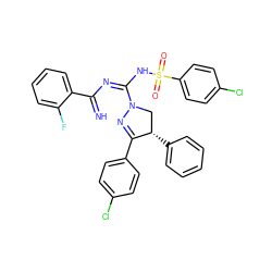 N=C(N=C(NS(=O)(=O)c1ccc(Cl)cc1)N1C[C@H](c2ccccc2)C(c2ccc(Cl)cc2)=N1)c1ccccc1F ZINC001772581948