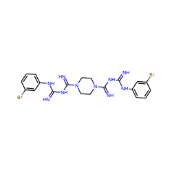 N=C(NC(=N)N1CCN(C(=N)NC(=N)Nc2cccc(Br)c2)CC1)Nc1cccc(Br)c1 ZINC001772624634