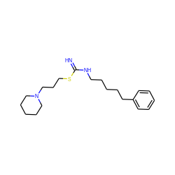 N=C(NCCCCCc1ccccc1)SCCCN1CCCCC1 ZINC000096939838