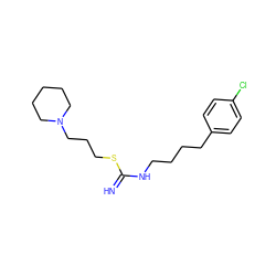 N=C(NCCCCc1ccc(Cl)cc1)SCCCN1CCCCC1 ZINC000096939835