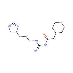 N=C(NCCCc1c[nH]cn1)NC(=O)CC1CCCCC1 ZINC000045484328