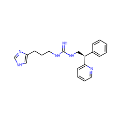 N=C(NCCCc1c[nH]cn1)NC[C@@H](c1ccccc1)c1ccccn1 ZINC000013816074