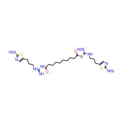 N=C(NCCCc1cnc(N)s1)NC(=O)CCCCCCCCC(=O)/N=C(\N)NCCCc1cnc(N)s1 ZINC000095553125