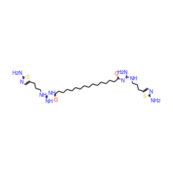 N=C(NCCCc1cnc(N)s1)NC(=O)CCCCCCCCCCCCCCC(=O)/N=C(\N)NCCCc1cnc(N)s1 ZINC000095554082